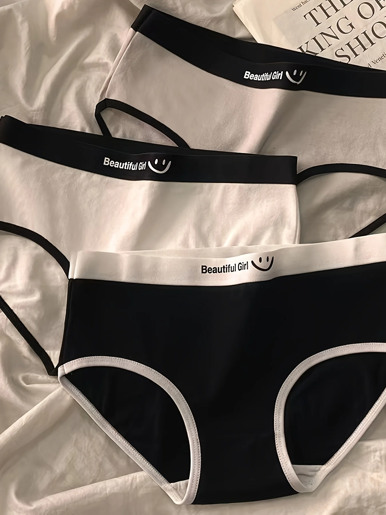 4ks tenkých dámských bavlněných kalhotek, módních, pohodlných, měkkých, elastických, kvalitních trojúhelníkových kalhotek - náhled 5