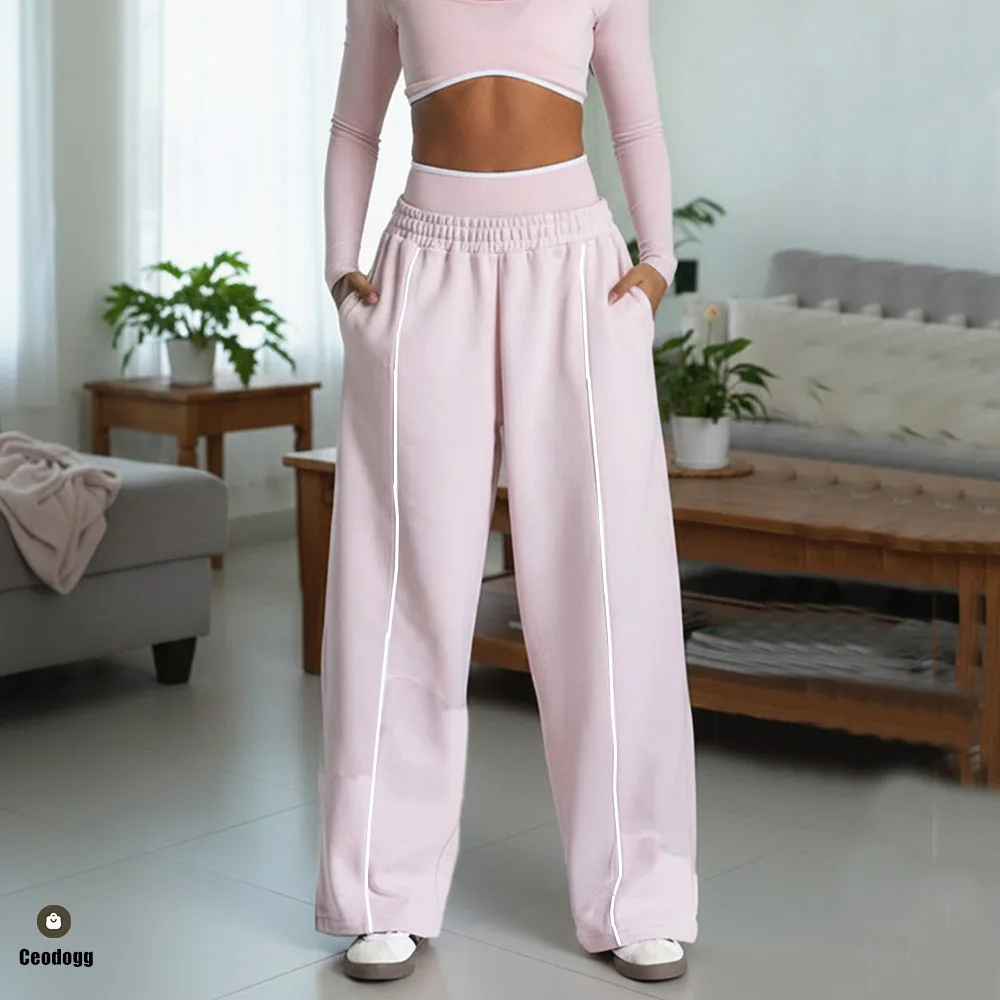 

Soft Thick Women Yoga Pants Loose Casual Trouser Sports Wide Straight Leg Pants Fitness Running Jagger Sweatshirt XP33