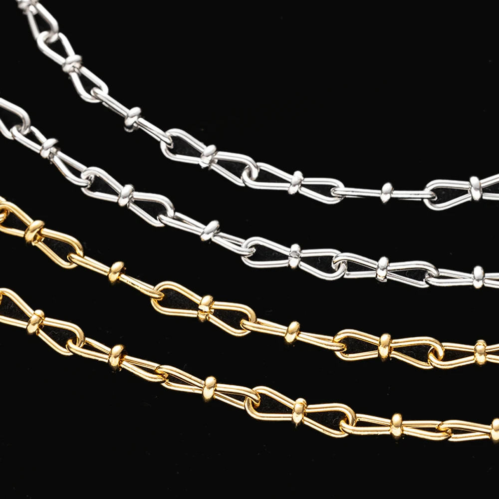 0,5 Meter/1 Meter Edelstahl Schmuckkette Goldfarben Schleifenkabel Halskette Ketten für Frauen DIY Armbänder Zubehör – Detail 4