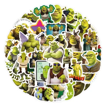 60pcs Cartoon Shrek Creative Decorative Suitcase Water Cup Computer Waterproof Sticker