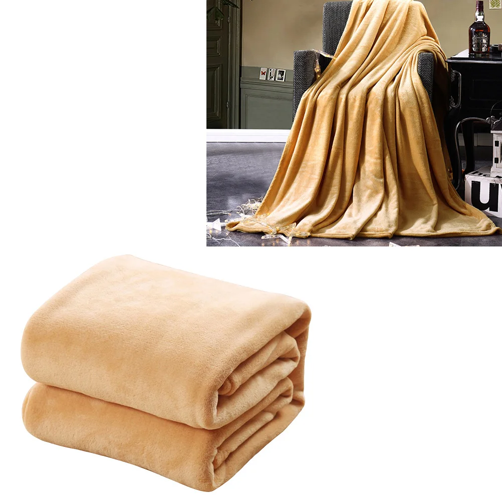 

Camel Flannel Fleece Blanket 120x200cm Solid Color Super Comfy Warm Winter Camping Home Use Flannel Blanket