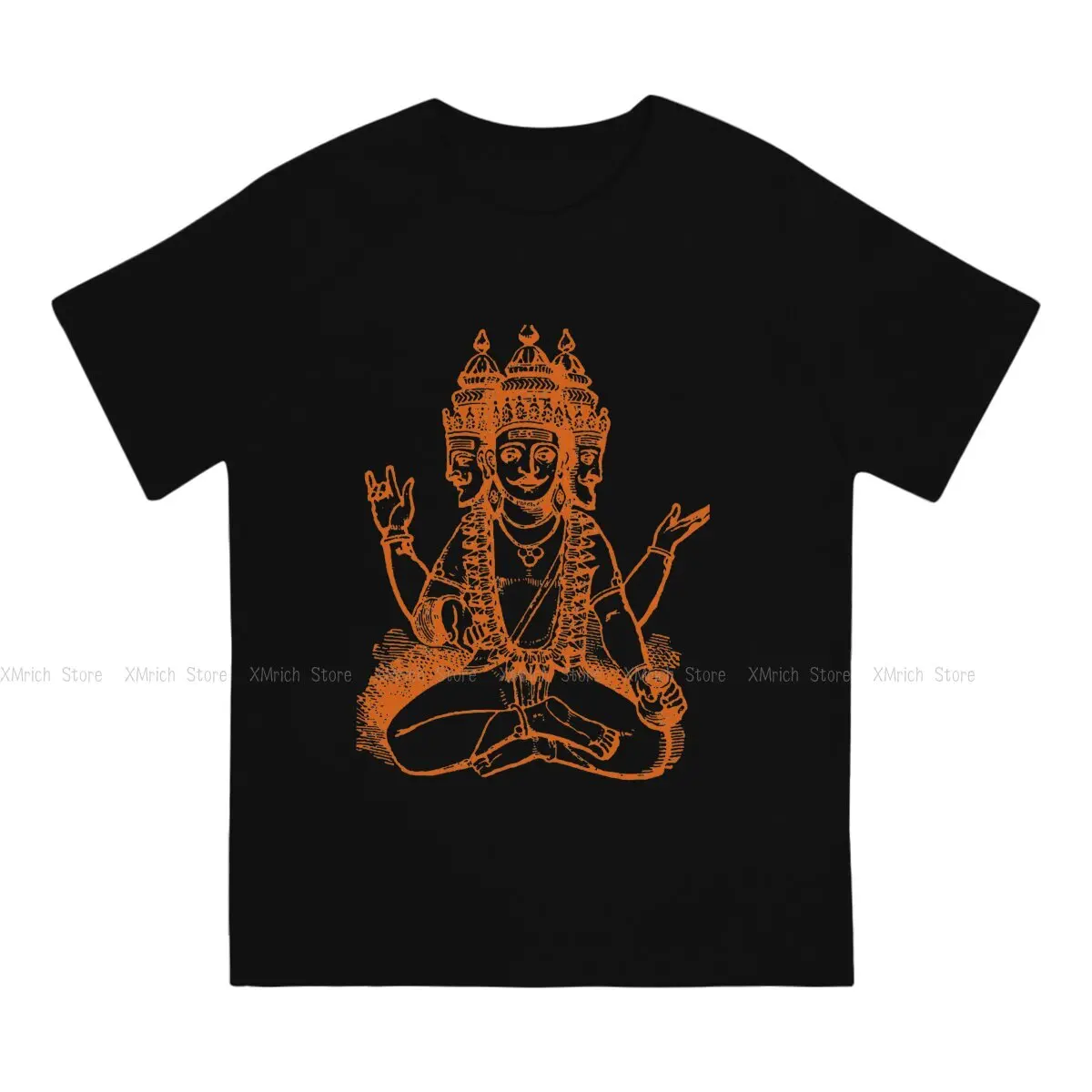 Shiva Hindu God India Lingam Newest TShirt for Men Copy of God Brahma Round Collar Pure Cotton T Shirt Distinctive Birthday