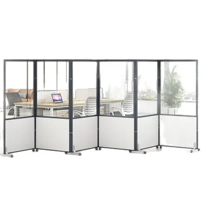 Office transparent mobile screen factory workshop acrylic matte folding partition hospital activity screen simple