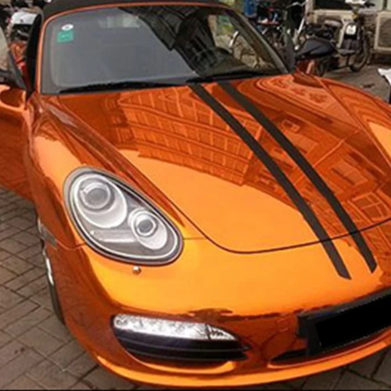 Premium Orange Chrome Mirror Vinyl Wrap Film Self Adhesive Decal Air Release Automotive Car Wrapping Foil
