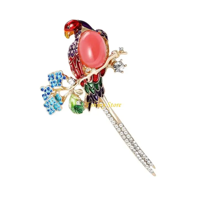 N58F Sophisticated Parrot Pin with Elegant Designs for Kids Student and Performers