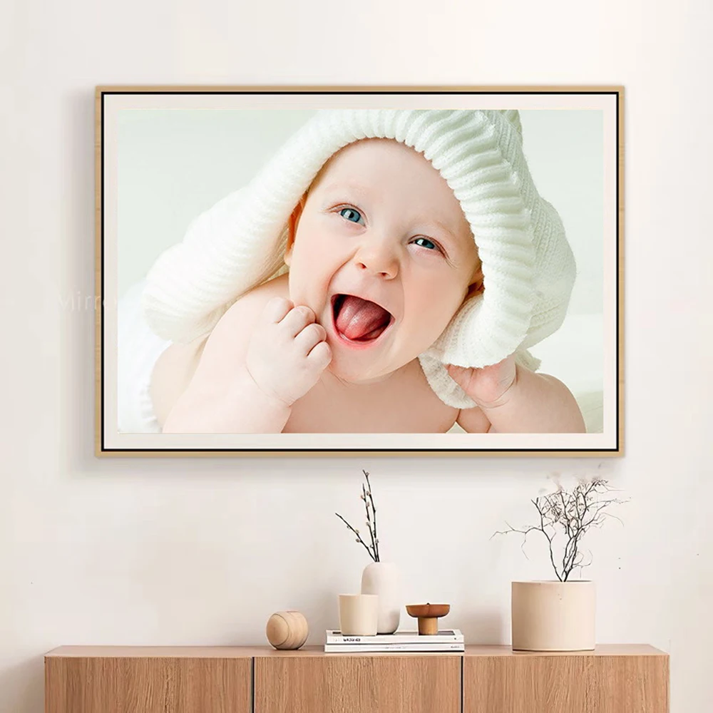 07 Baby Cute Look Carefree Sweet Smile Print Silk Fabric Poster Art Indoor Room…