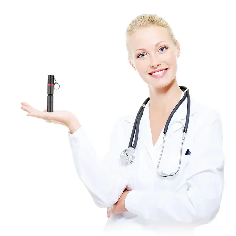 LED Keychain Flashlight Mini Flashlight Pocket Emergency Light Pen Light Small Torch Mini LED Pen Clip Check Light AAA