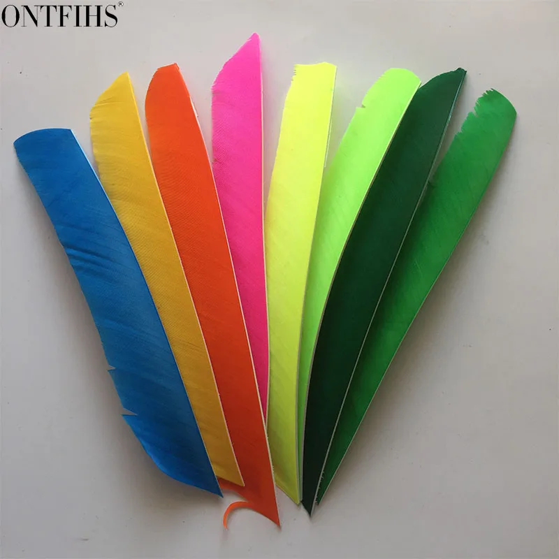 50PCS Archery Fletches Left Wing Feathers Multicolor Full length Real Turkey Feather Arrow Feather Fletchings