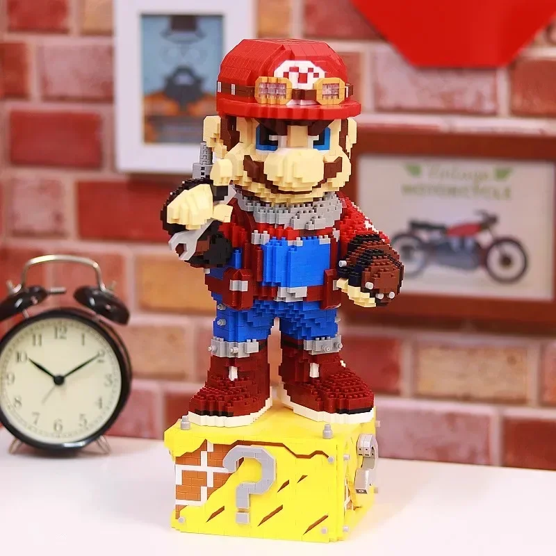 Funny Mario Figure Micro Building Blocks Super Mario Yoshi Luigi Bros Scene DIY Assembly Puzzle Mini Bricks Toys for Child Gift