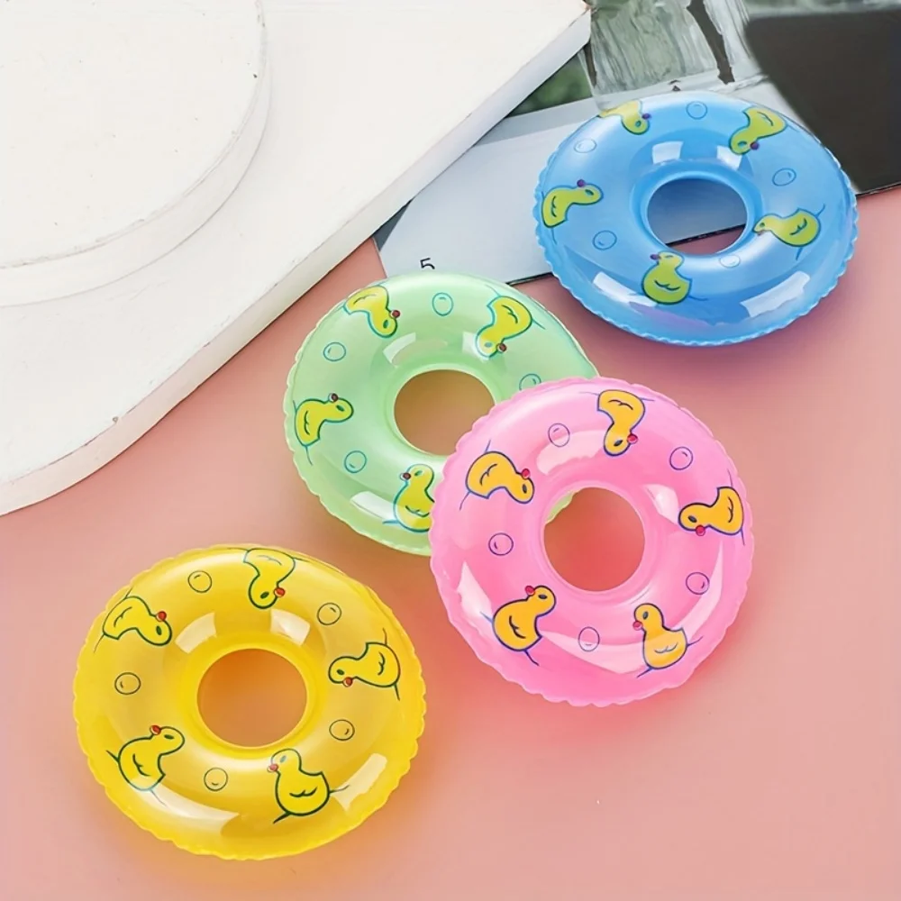 4 Mini Bath and Water Play Toys, Mini Inflatable Swimming Rings