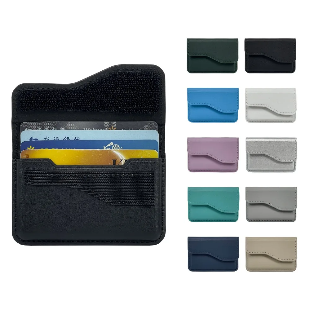 

Phone Back Magnetic Card Bag Flip Card Case Side-opening PU Leather Multifunction Portable Card Holder