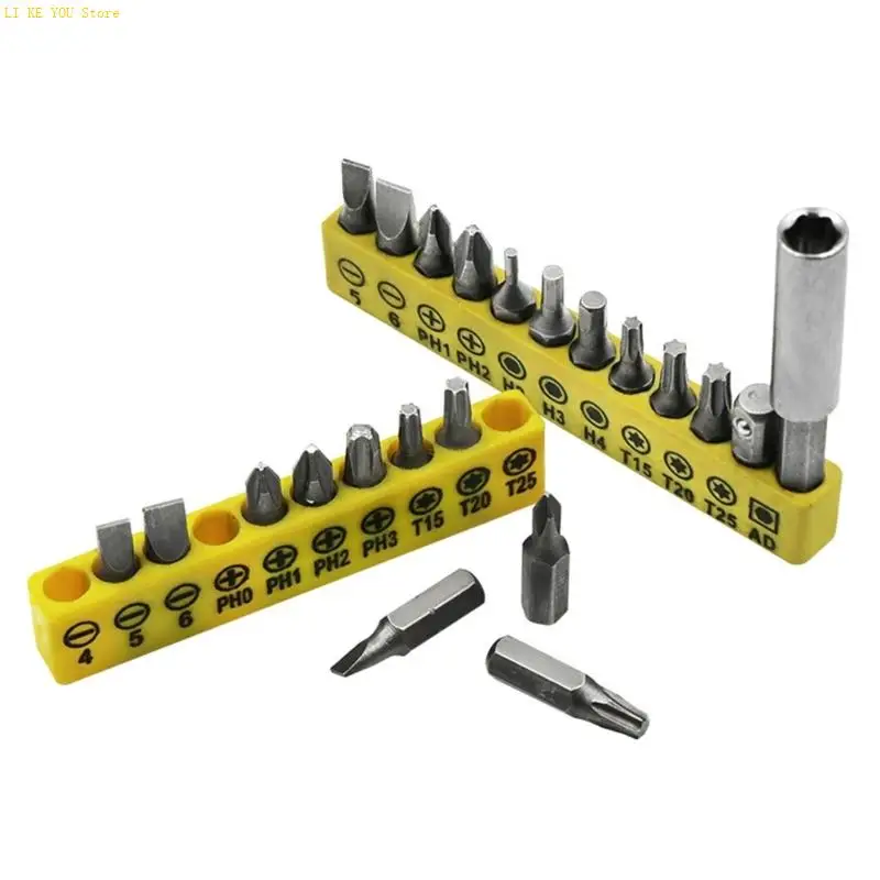 W3JE 12pc Screwdriver Bit Extended Reach Design Universally 6.35mm Shank Compatibility Long terms Durability for Workshop