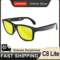 Original Lenovo Lecoo C8 Lite Sunglasses Earphone Bluetooth 5.3 Outdoor Sport HiFi HD Call Eyeglasses Anti Blue Wireless Driving