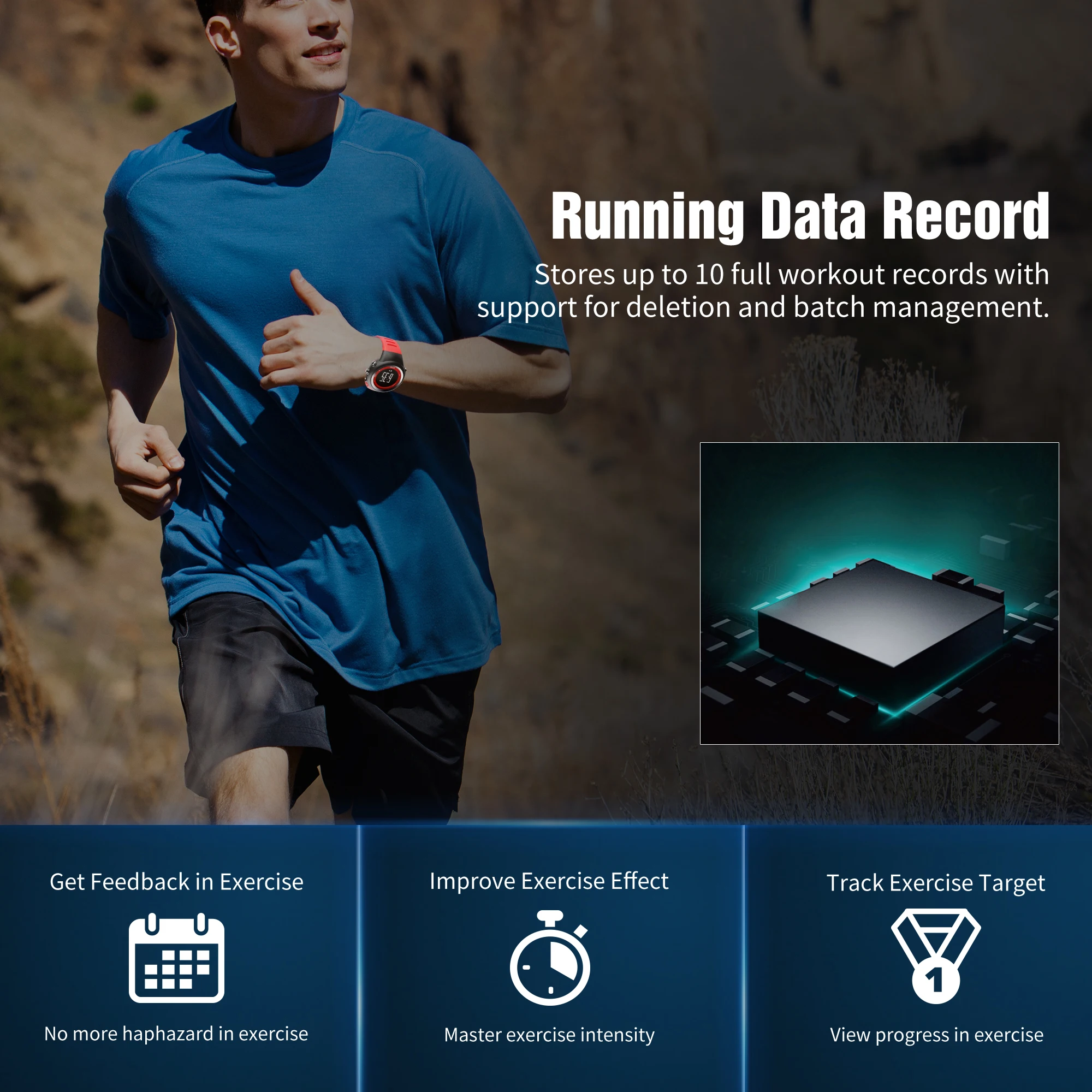 EZON T031 GPS Digital Sports Running Watch With Speed/Pace/Distance Calorie Burning  Stopwatch 50M Waterproof