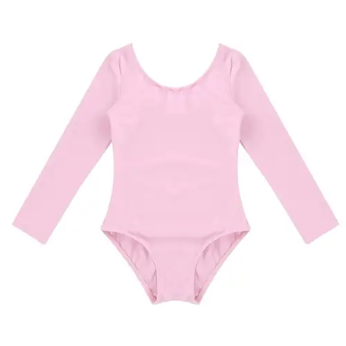 Kids Girls Long Sleeve Ballet Leotards Dance Costume Warm Solid Color Gymnastics Workout Training Bodysuit Dancer Wear - Image 12