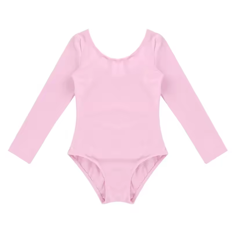 Kids Girls Long Sleeve Ballet Leotards Dance Costume Warm Solid Color Gymnastics Workout Training Bodysuit Dancer Wear - Image 12