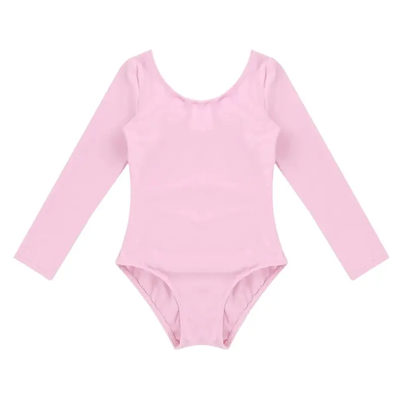 Kids Girls Long Sleeve Ballet Leotards Dance Costume Warm Solid Color Gymnastics Workout Training Bodysuit Dancer Wear - Image 12