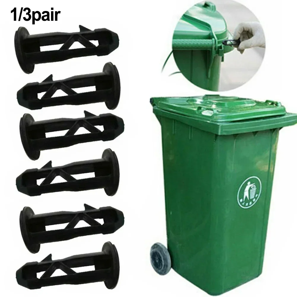 67mm x 31mm Sanitaire Prullenbak Klink Zwart Plastic Wheelie Bin Deksel Scharnier Pins Voor 240L Outdoor plastic Prullenbak Deksel Accessoires