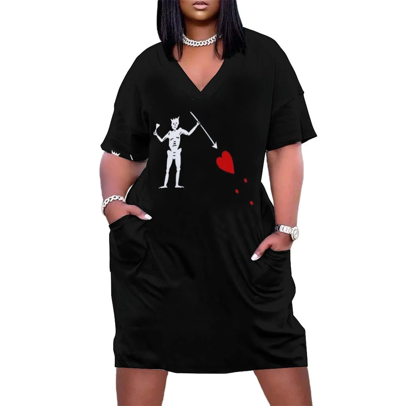 

Pirate Flag - Blackbeard Loose Pocket Dress bandage dress ceremony dresses Women"s long dress