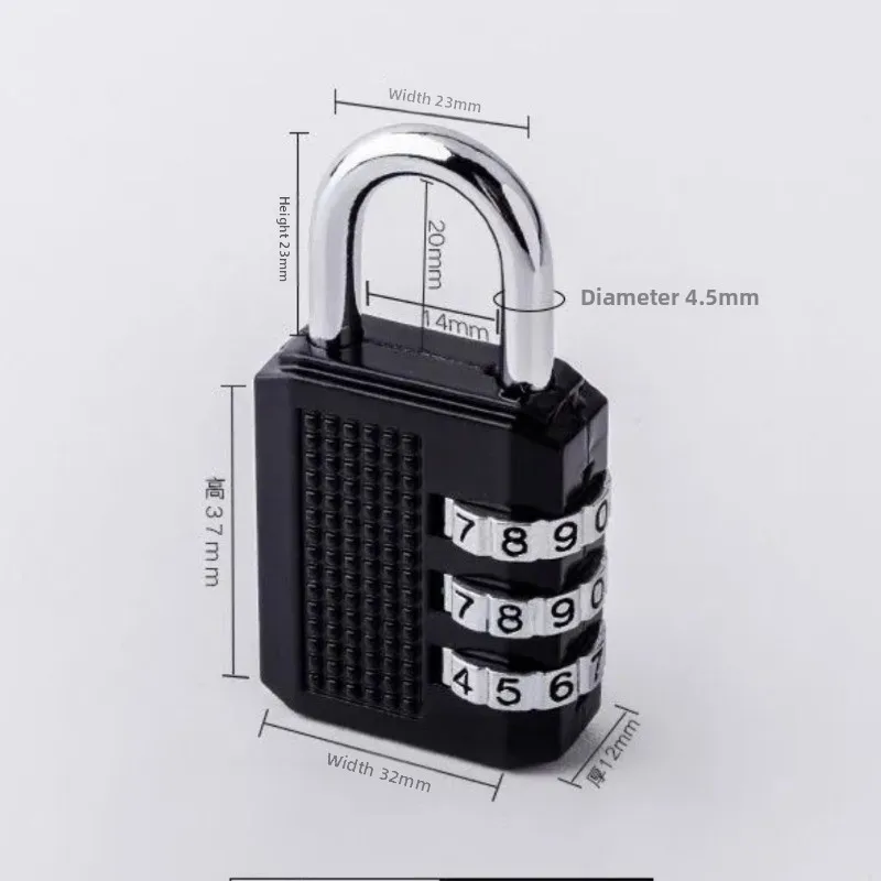 Locker Sheds 2026 Resettable Combination Padlock Luggage Case Padlock Box Black Lock Coded Lock 3 Digit School Gym