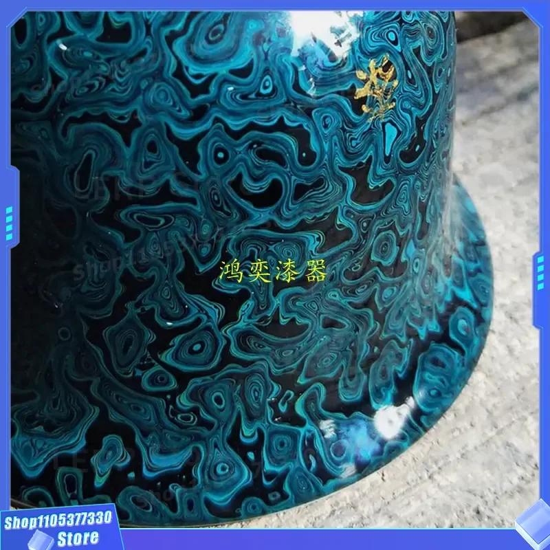 Handmade Colorful Tree Lacquer Kung Fu Teacup Large Rhinoceros Skin Craft Tea Bowl Creative Old Lacquer Painting Master Cup