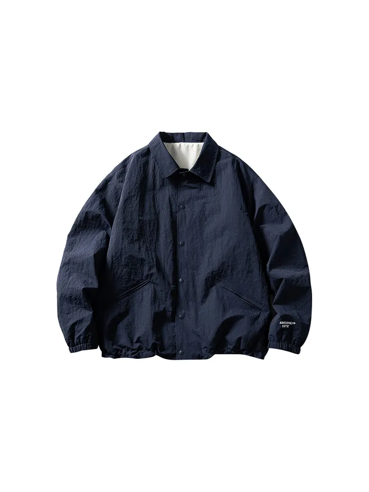 Retro Japanese Style Loose Casual Collar Jacket Color Simple