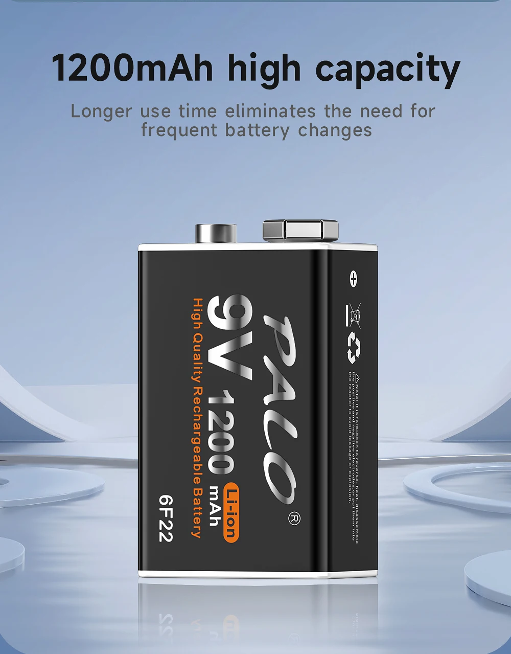 Palo 9V Akku 1200mah 6 f22 Micro USB 9V Li-Ionen Lithium Batterien für Multimeter Mikrofon Spielzeug Fernbedienung ktv – Detail 15