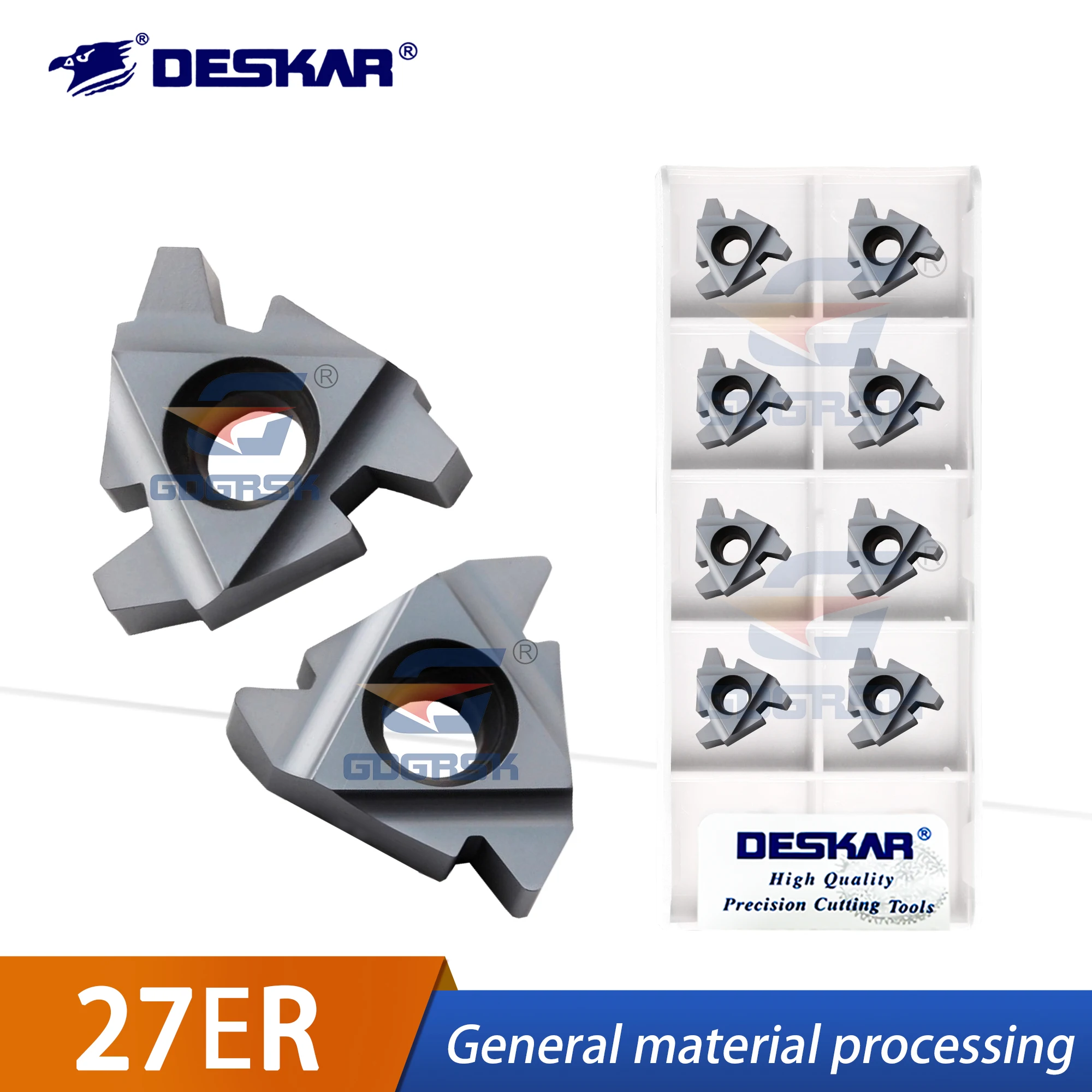 DESKAR Inserto per filettatura tornio CNC originale al 100% 27ER 8.0ISO 27ER 8TR LDA Cerchio esterno Centro di lavoro universale Lame filettate
