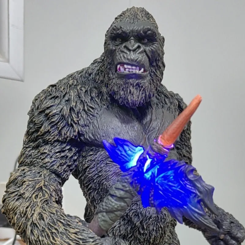 Figurine de Godzilla vs Kong King Kong, Statuette Lumineuse, Hache de Combat