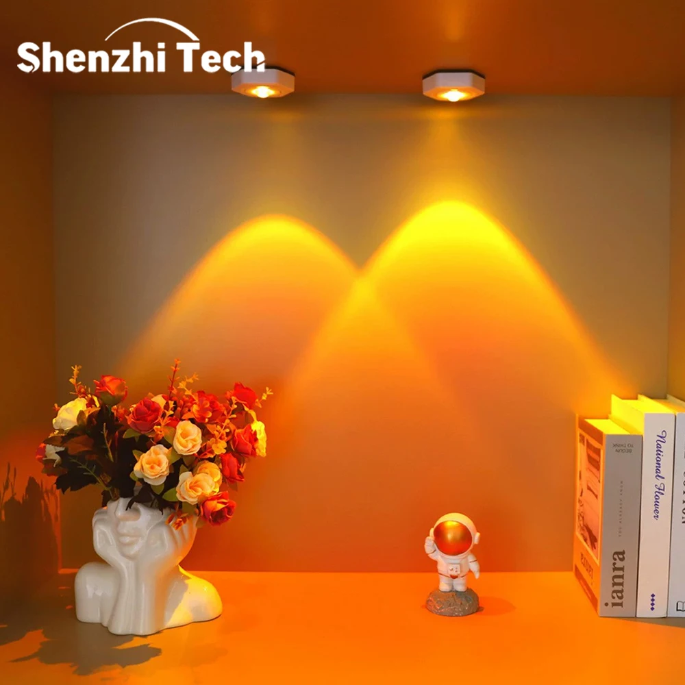 Aesthetic Room Decor Spotlight Lamp No‑Wire Battery Operated Wall Sconce Ideal Decor Gift for Bedroom Display Shelf Wall Art