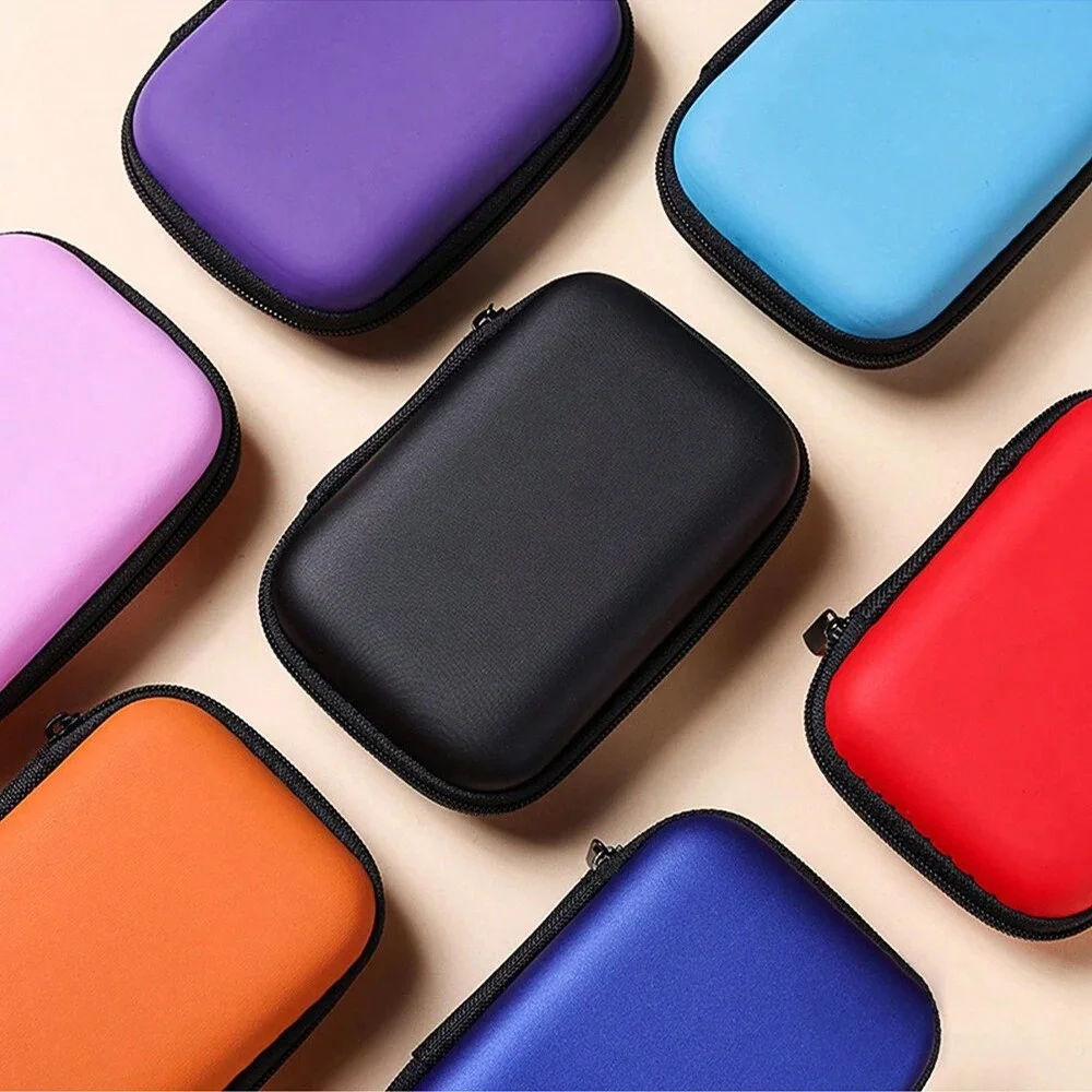 Travel Mini Cable Organizer Memory Card Case Headphone Headset Accessories Carry Pouch Storage Box Coin Purse Earphone Bag