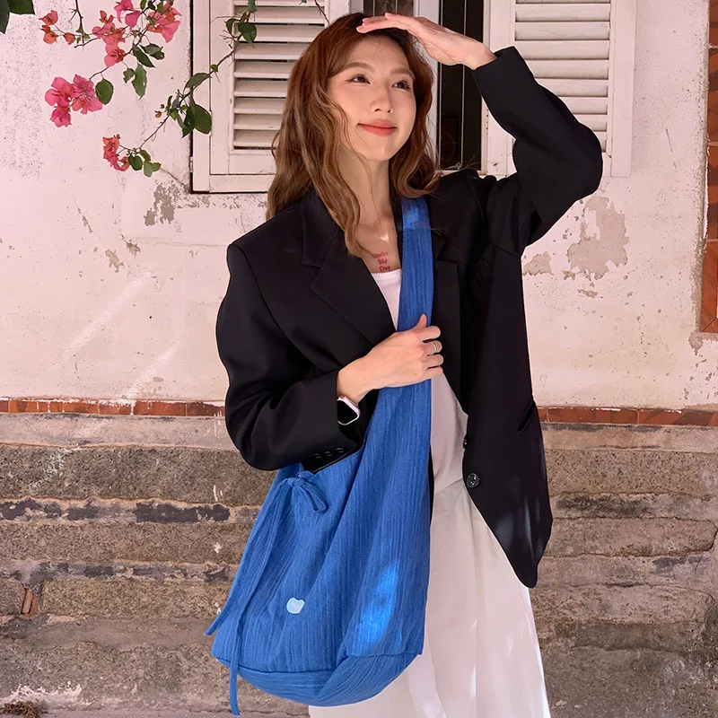 

Youda New Polyester Fabric Shoulder Bag For Women Simple Pure Color Armbag Crossbody Large Casual Capacity Shopper Tote Bags