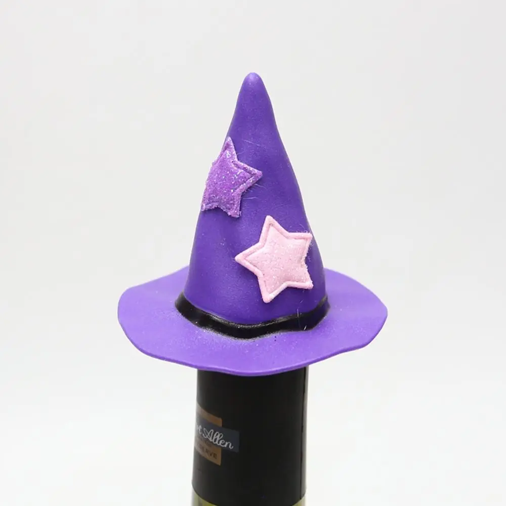 6pcs Party Supplies Mini Halloween Wine Bottle Topper Cloth Exquisite Bottle Witch Hat Funny Handmade Wine Cap Gift