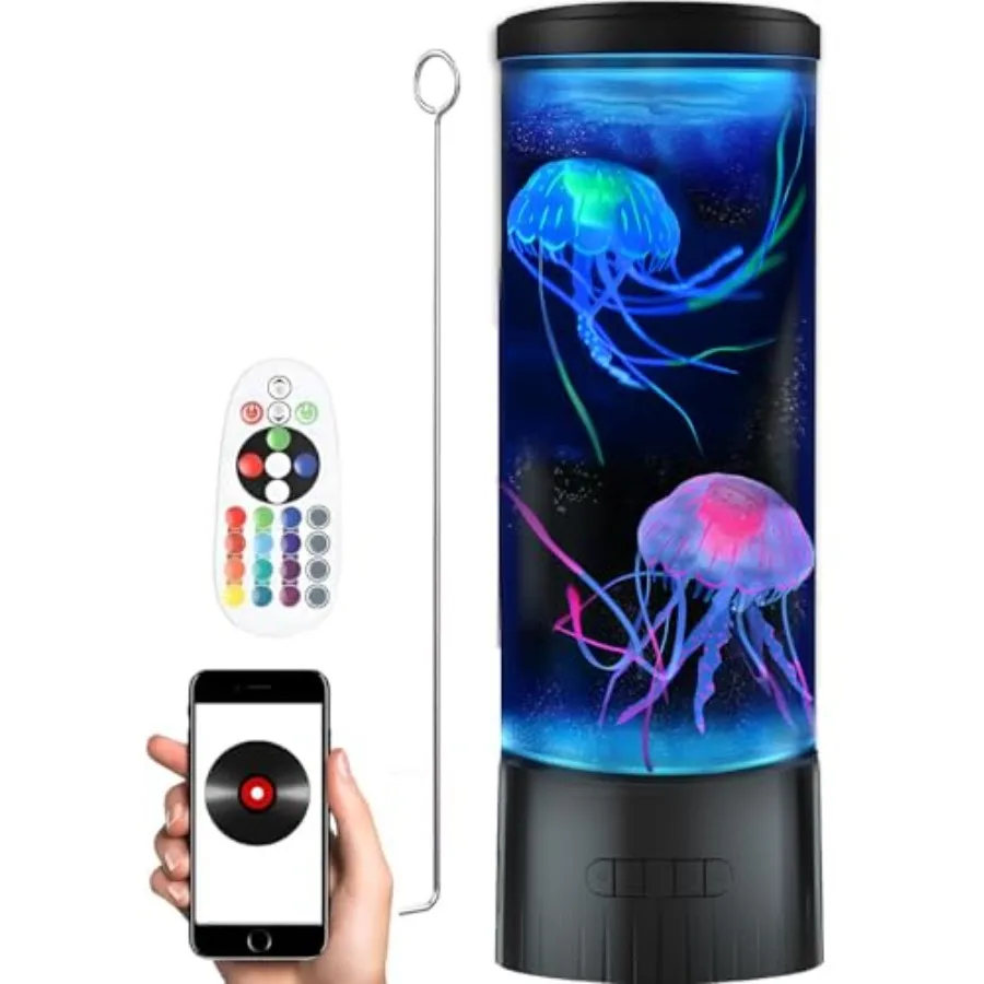 

Лампа-медуза - Уникальный светильник-аквариум с динамиком и белым шумом для создания океанской атмосферы - Сенсорные световые подарки для дома и офиса