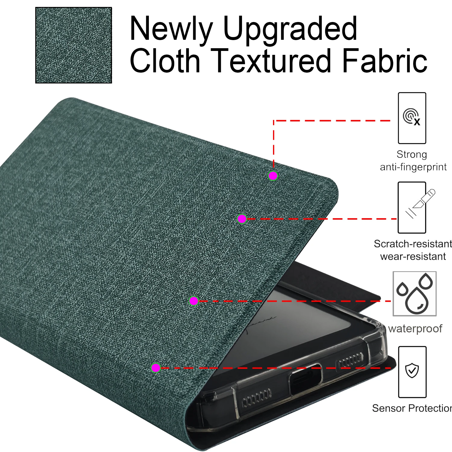 2in1 Detachable Flip Case for Onyx Boox Palma2 (2024 Release) TPU Transparent Cover with Auto Sleep/Wake Magnetic Closure Buckle