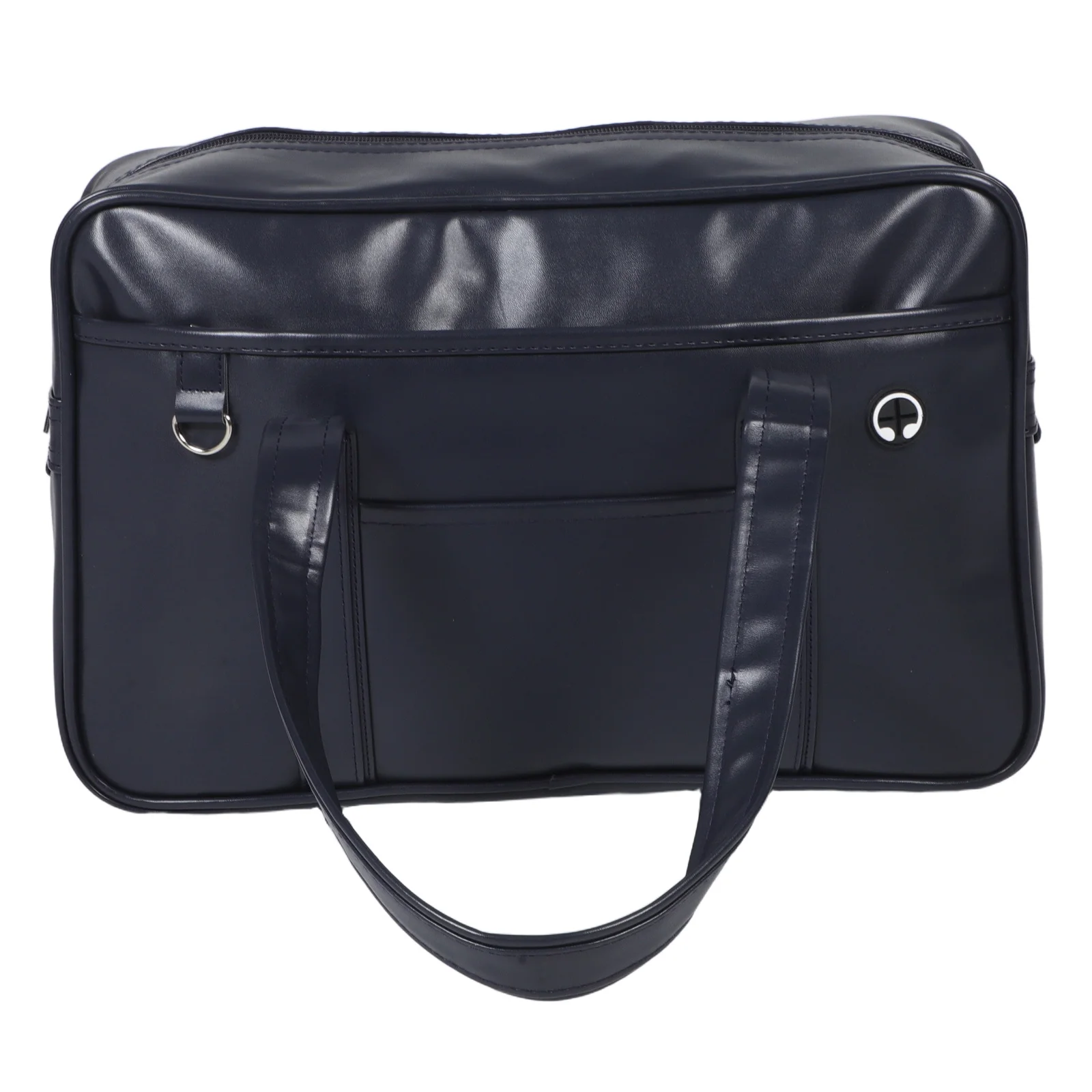 

PU Waterproof Laptop School Bag Large Capacity Single Shoulder Tote Lightweight Earphone Hole Office Business Travel Messenger