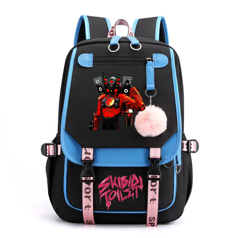 Skibidi-mochila de inodoro para adolescentes y estudiantes, morral escolar de dibujos animados para ordenador portátil, bolsa de viaje para exteriores