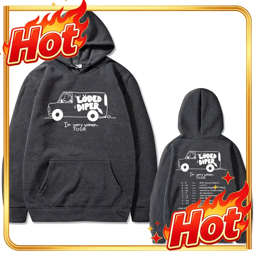 Limited Loded Diper I'm Sorry Women Tour Hoodie Men Women's Vintage Rock Oversized Sweatshirt Autumn Winter Men's Fleece Hoodies