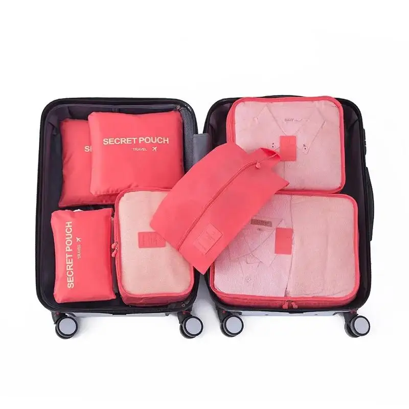 6 PCS Travel Storage Bag Set For Clothes Tidy Organizer Wardrobe Suitcase Pouch Unisex Multifunction Packing Cube Kit