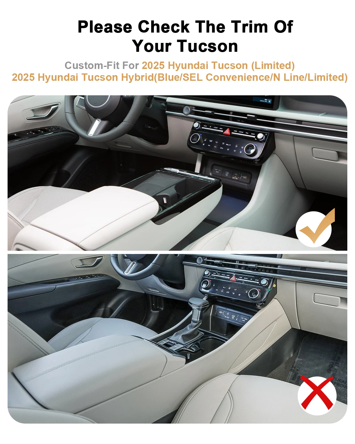 LFOTPP Car Central Storage Box für Hyundai Tucson NX4 Limited 2025 2026 Electronic Transmission Armrest Storage Box Auto Hyundai Tucson 2025 Zubehör – Detail 2