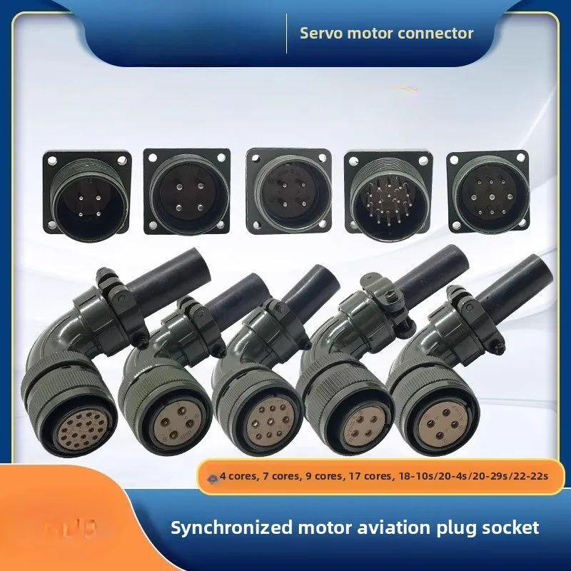 Suitable for Yaskawa Delta Servo Motor Special Aviation Bend Plug 18-10S/20-29S/22-22S 4 pins 9/17 pins