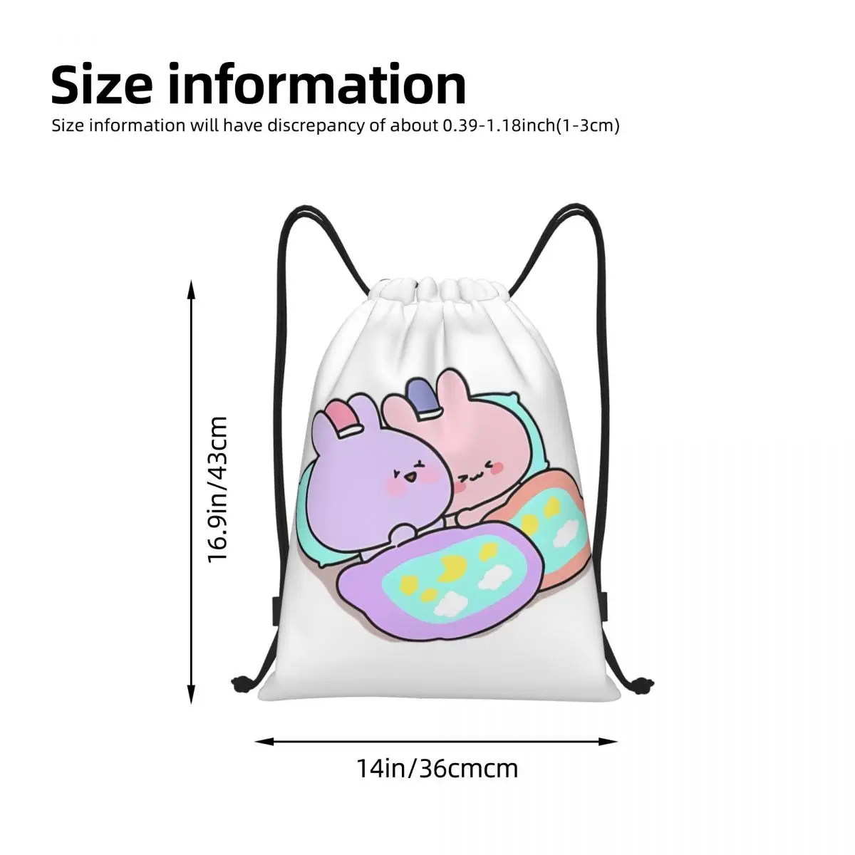 Custom A-Asamimichaan Cute Asamimi Drawstring Pocket Backpack Men Women Lightweight Gym Sports Waterproof Backpack for Yoga