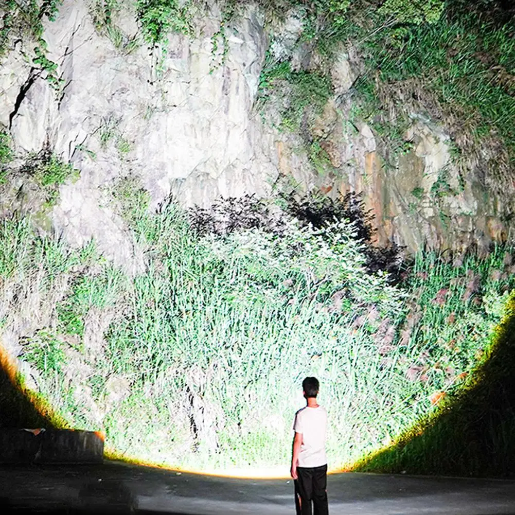 ไฟฉายแบบชาร์จไฟได้ไฟฉาย LED Super Bright USB C 72H ยาวนาน Strong Flash Light Zoomable Beam สําหรับตกปลาตกปลา