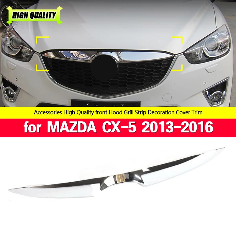 

FIT FOR MAZDA CX-5 CX5 2013 2014 2015 2016 FRONT GRILLE GRILL BONNET TRIM COVER GARNISH GUARD MOLDING BAR MESH Chromium Styling