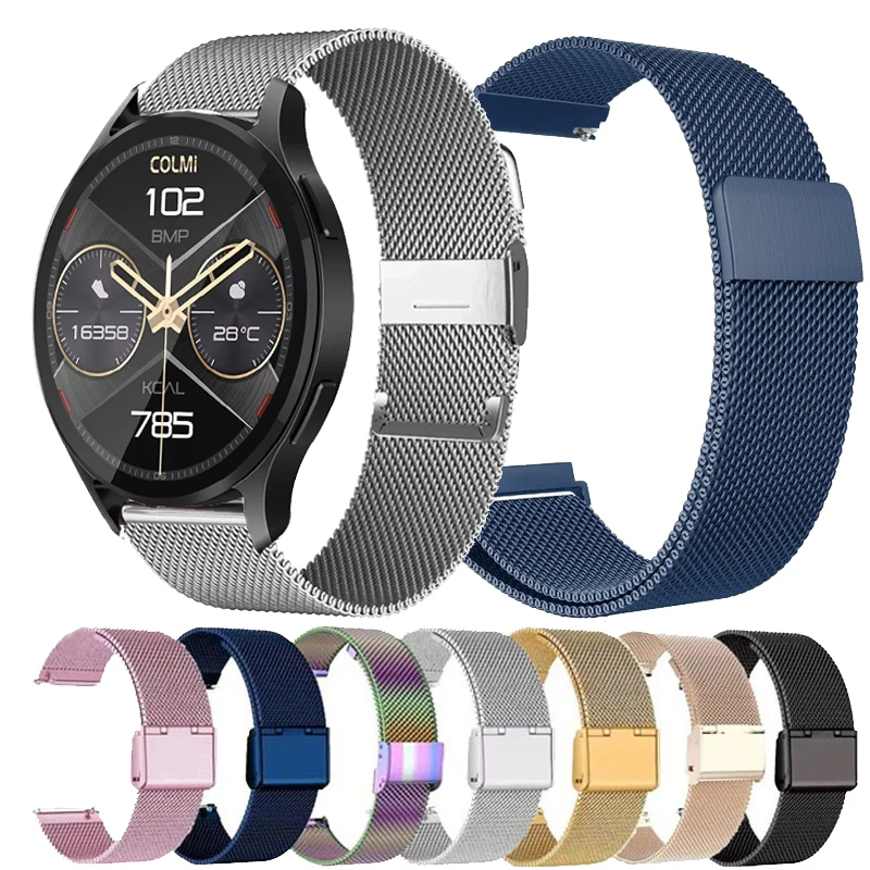 20mm Watch Band For COLMI i28 Ultra Smartwatch Milanese Loop For COLMI i28 Ultra/I20 P76 C60 C61 P8 P28 Plus V31 Bracelet Strap