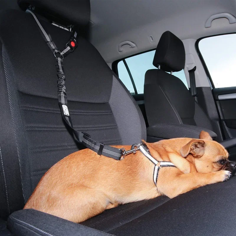 Reflective Dog Car Safety Belt, Adjustable Fixed Length Pet Seat Leash, 360° Rotating Metal Clip for Vehicle Travel - view 6