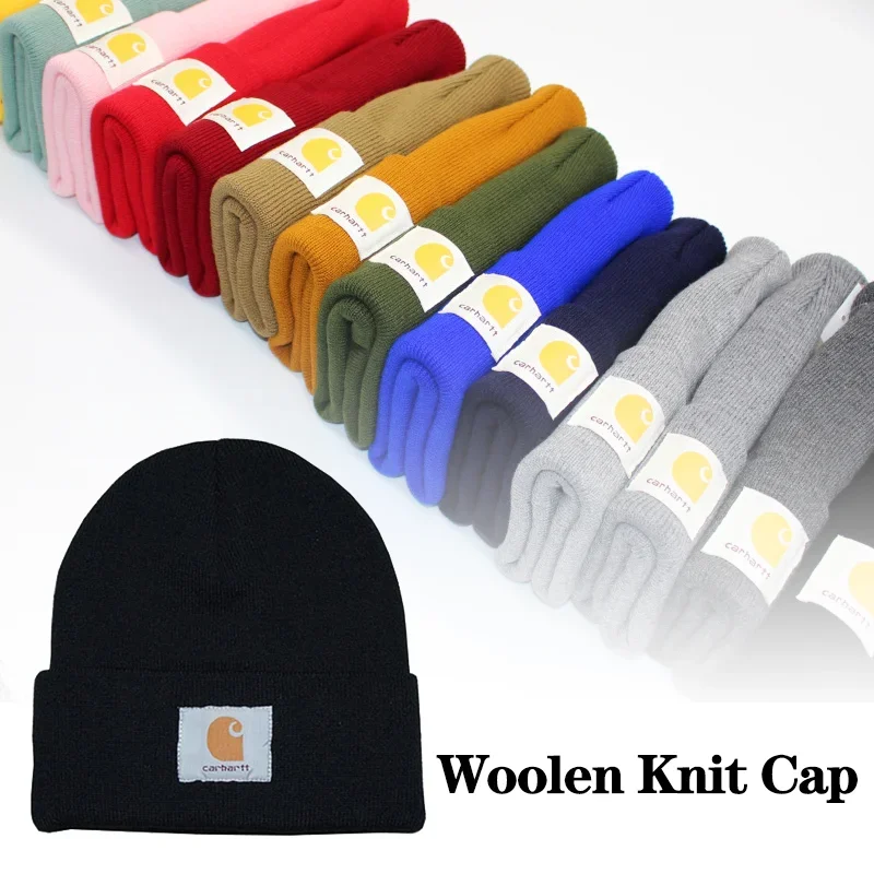 Workwear Wool Cap Cloth Sticker Elastic Knitted Cap Hip-hop Hat Cold Cap Fall and Winter Warm Knitted Cap Students Couple Cap