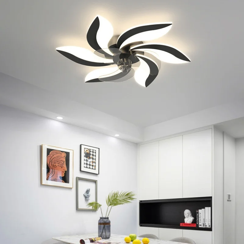 Modern Design  Modern Acrylic Remote Control LED Ceiling Fan Lights Living Room Bedrooms Decor Fan Lighting Fixtures