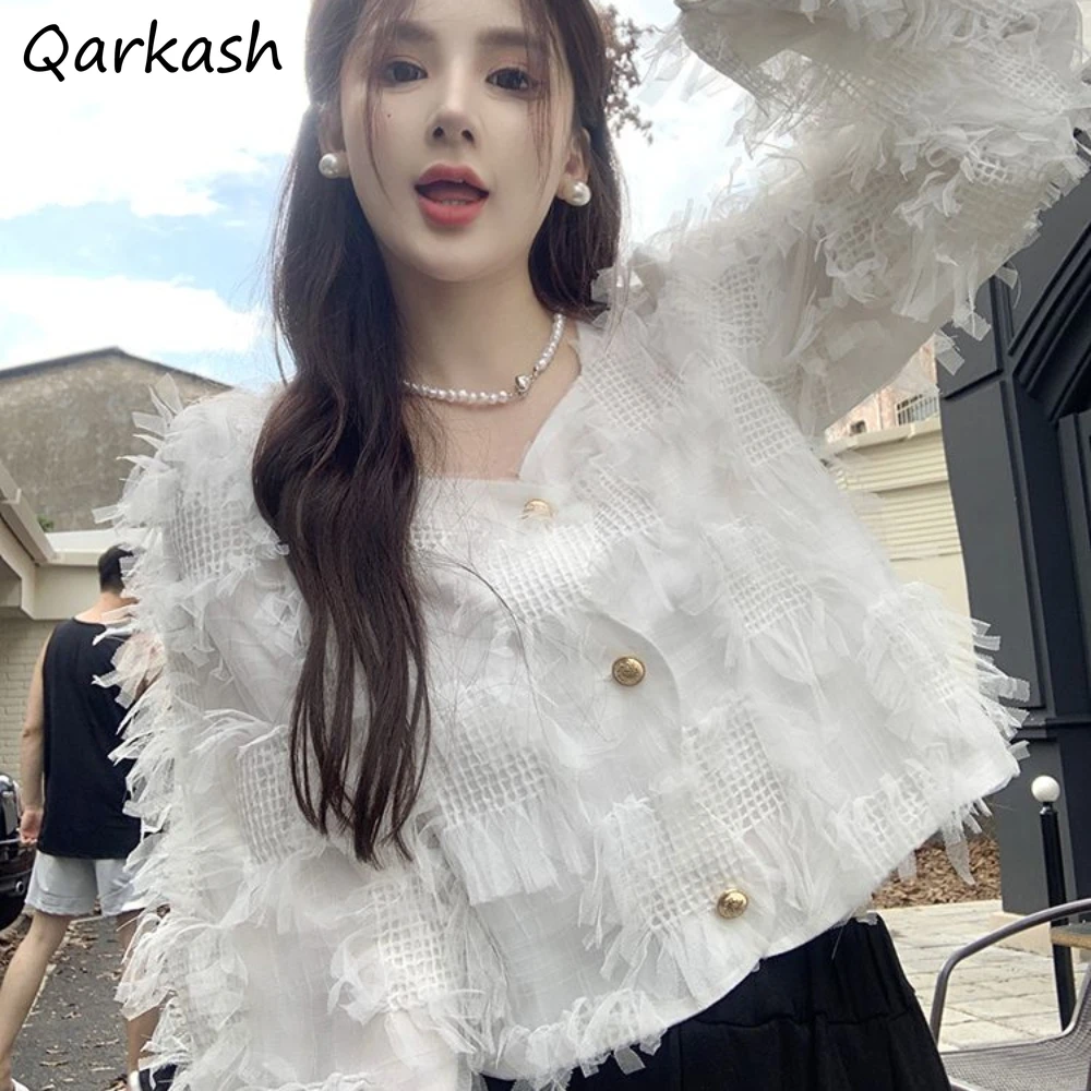 Casual Tassel Sweet Fashion Designed Long Sleeve Elegant Jackets Women Outwear Streetwear Loose Fairy Ladies New Autumn Chic