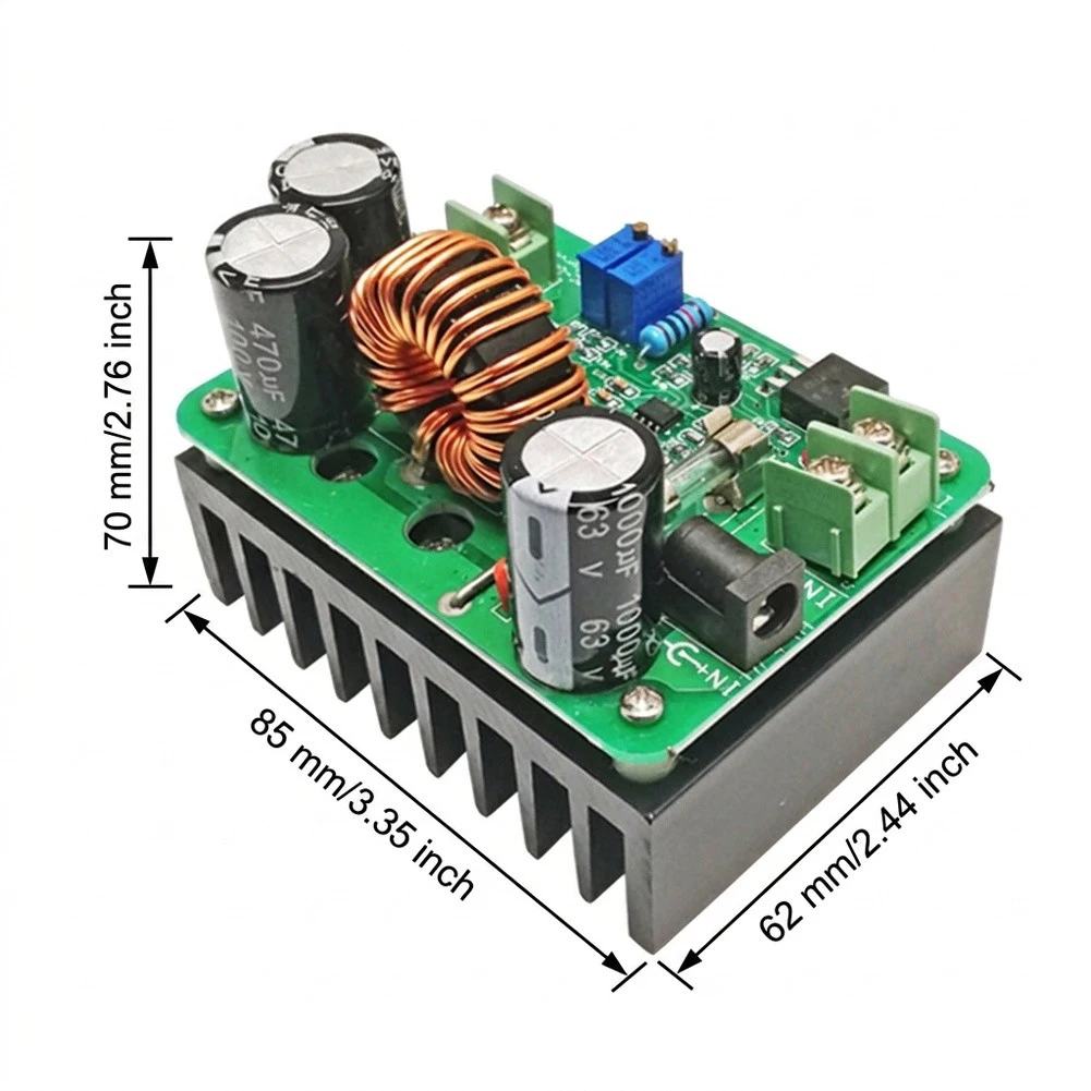 600W DC-DC Boost Power-Module With An Onboard Power Switch And Indicator Light Suitable For Solar-powered Laptop Power Supplies